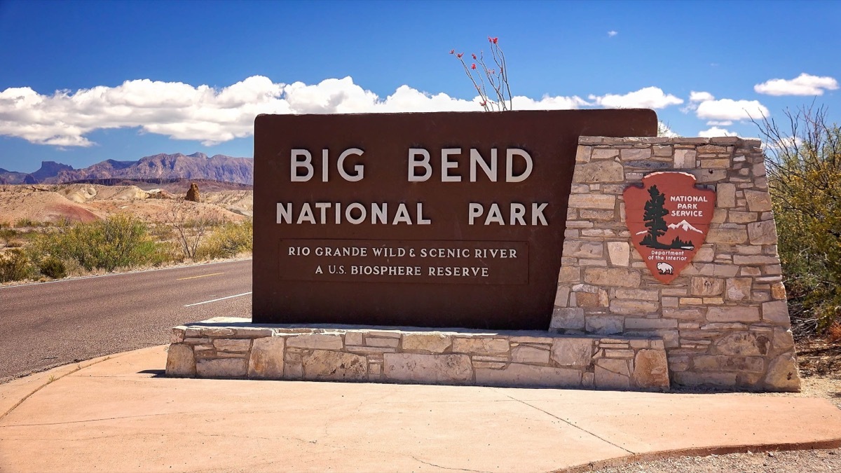 sign for big bend national park