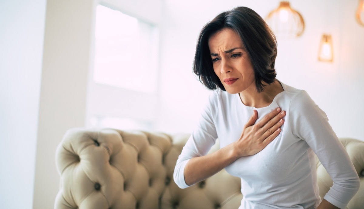 Woman with fast irregular heartbeat