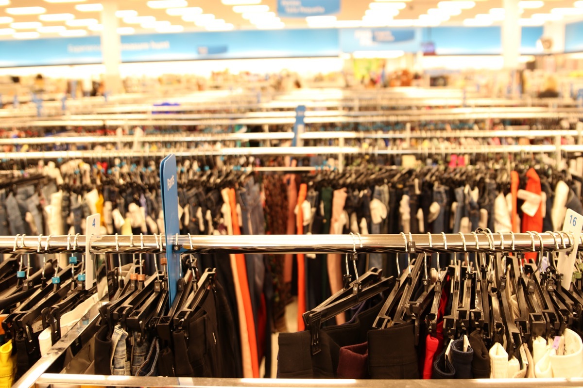 racks of clothing at ross dress for less