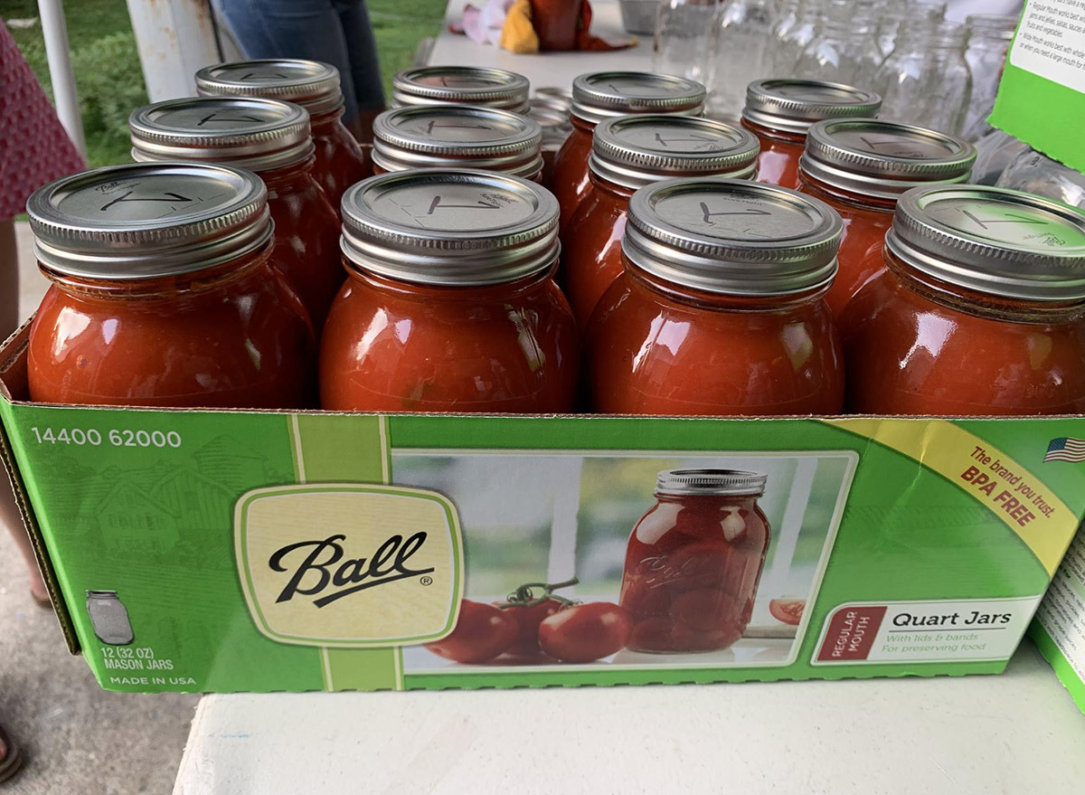 homemade sauce in jars